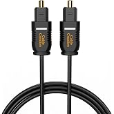 CableCreation Toslink Digital Optical Audio Fiber Optic Cable, 10FT, Thin | Gold Plated S/PDIF Cord, for Home Theater, Sound Bar, TV, PS4, Xbox, DVD/CD Player, Game Console and More, Black
