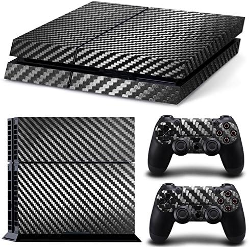 Mcbazel Pattern Series Decals Vinyl Skin Sticker for Original PS4 (Not for PS4 Slim/ PS4 Pro) Black Carbon Fiber