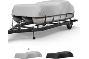 KEMIMOTO Pontoon Boat Cover 21-24ft, Heavy Duty 600D UV Resistant Waterproof Oxford Fabric, Trailerable Pontoon Cover for Pon