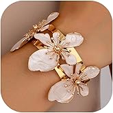 Hoheng Flower Bracelet Gold Chunky Cuff Bracelet Flower Desigh Bangles Bracelets for Women Trendy 2026