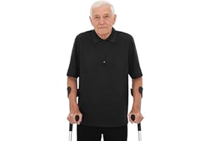 Freebily Elderly Adaptive T-Shirt Open Back Short Sleeve Shirt Top for Senior Disabled Men
