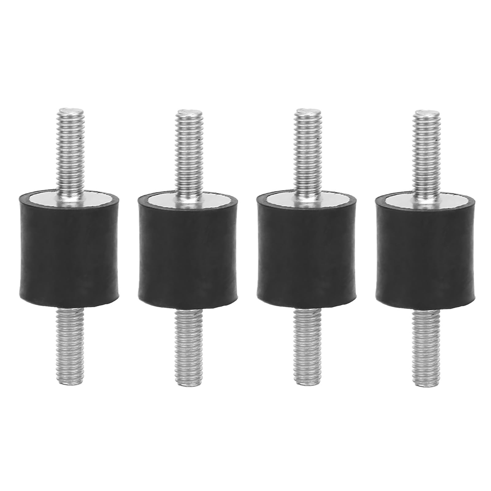 4pcs M6 Rubber Bobbin Mounts, Anti-Vibration Isolator Mounts with 2 Threaded Studs Shock Ends Screw Vibration Damping Mounts for Boat Car Damper Muffler