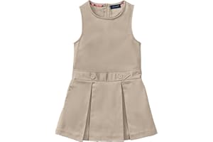 CLASSROOM SCHOOL UNIFORMS Classroom Uniforms Girls Jumper Dress Kick Pleat with Buttoned Detail