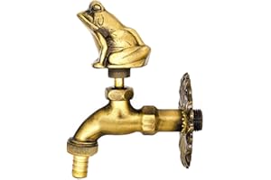 CHICZAM Antique Garden Outdoor Faucet Frog Level Handle Decorative Exterior Faucet Brass Spigot Tap Wahing Machine