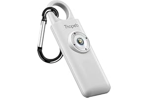 THOPEB Original Self Defense for Women - Personal Alarm for Women - Recommended by Police - 130dB Siren LED Strobe Light Pop Color Key Chain (Metallic Silver)