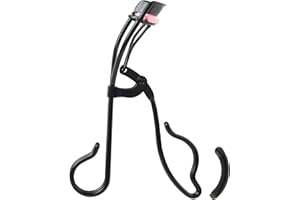 JAPONESQUE Professional Volumizing Lash Curler for Natural & False Lashes on Most Eye Shapes and Large Eyes, 1 Refill Pad, Holds Curl up to 8 Hours