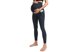 CRZ YOGA Womens Butterluxe Maternity Leggings with Pockets Over The Belly 25" - Workout Active Yoga Pregnancy Pants Soft
