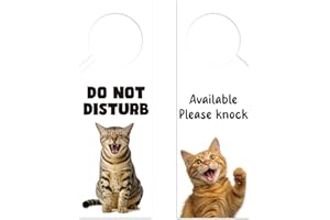 2pcs Do Not Disturb Door Hanger Sign, Funny Cat Printing Door Hanger Sign Double-Sided Do Not Disturb Tags for Office Home