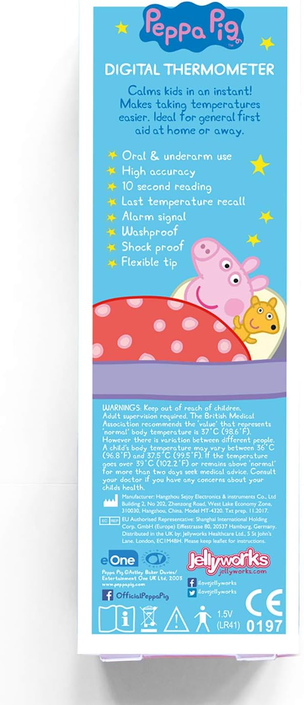 Peppa Pig Children’s Digital Thermometer | Oral, Underarm use| Large ...