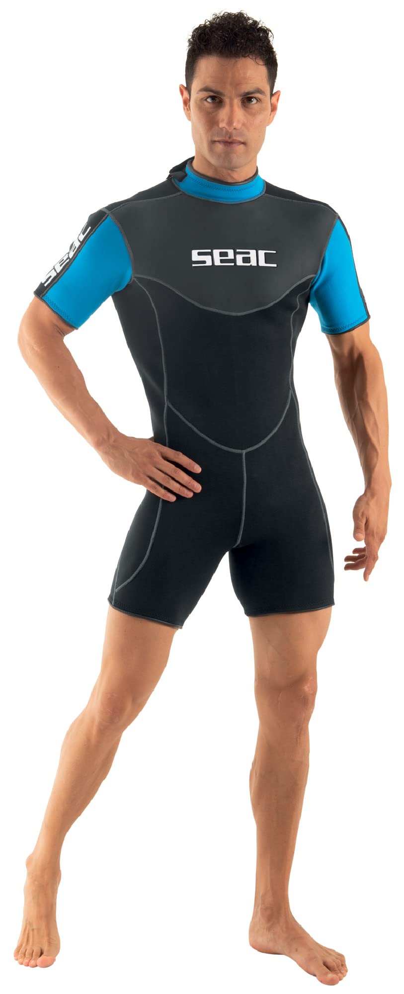 Seac Sense Short, Men's Wet Suit for Snorkeling and Underwater, 2.5 mm Super Elastic Neoprene