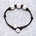 Womens Cultured Freshwater Pearl Bracelet with Leather Cord Beaded Jewelry 7.8'' Black Brown