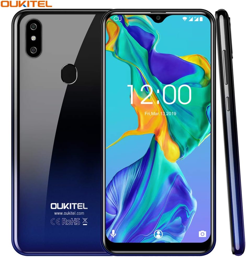 Mobile Phone Unlocked,OUKITEL C15 PRO Dual 4G Volte Smartphone,6.088'' 19:9 HD+ Screen,Android 9.0,2.0GHz Quad-core 2GB RAM+16GB ROM,8MP+2MP+5MP Cameras,3200mAh,Face ID(Support 5G WIFI) (Gradient)