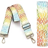 AIOGPD Purse Strap Replacement Crossbody, 3.8cm Wide Shoulder Strap Adjustable Replacement Belt Gold Buckle, Handbag Crossbody Bag Strap Cute Colorful Leaf