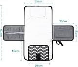 Lekebaby Portable Nappy Changing Mat Travel with Wipe-Pocket Head Cushion White view 2
