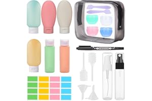 ZHOOGE 21 Pack Travel Bottles for Toiletries, TSA Approved Travel Containers for Toiletries Leak Proof Squeezable Travel Accessories Set with Toiletry Bag