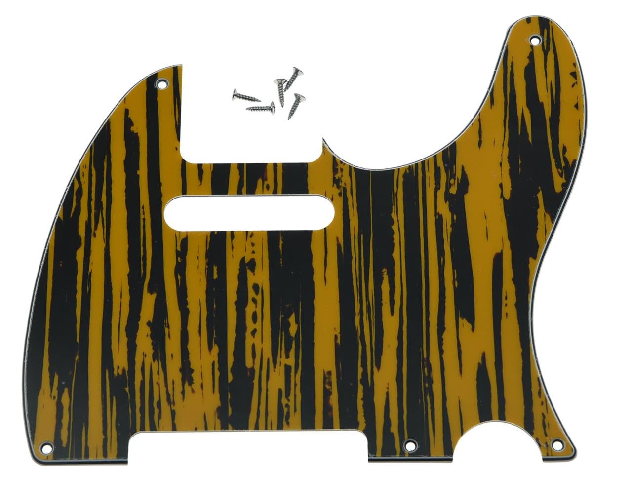KAISH American Vintage 5 Hole Tele Pickguard TL Guitar Pick Guard Scratch Plate for Tele/Telecaster Black Yellow Wicker โ image 1