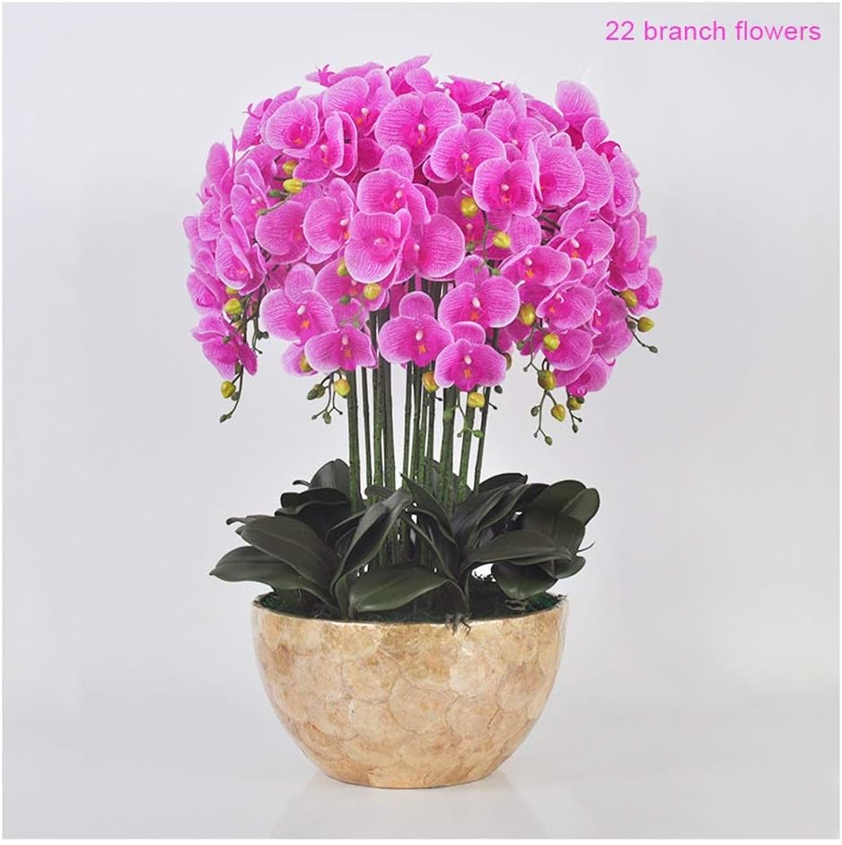 Hasayo Artificial Flowers Orchid With Planter Indoors Large Artificial Plants In Pots Potted Bonsai Fake Flower In Vase Purple Color B 22 Branch Amazon Co Uk Kitchen Home