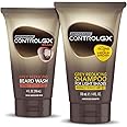 Just for Men Control GX Multipack, Shampoo for Lighter Shades of Hair, and Mustache and Beard Wash, Gradually Colors Grey Hair, 4 oz. Bottles