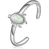 CHIC & ARTSY Women Toe Ring 925 Sterling Silver Animals Toe Ring Dainty Created Opal Toe Ring Adjustable Single Toe Ring for Women Beach Jewelry