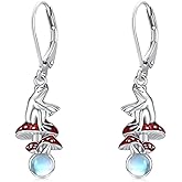 KoyeKei 925 Sterling Silver Sunflower/Rose/Plumeria/Hibiscus/Mushroom Cross Earrings for Women Hawaiian Flower/Butterfly Cross Dangle Drop Earrings Jewelry Faith Christian Gift for Her Daughter Wife Girlfriend