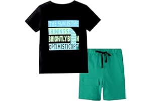Jobakids Toddler Boys Cotton Clothing Sets Short Sleeve Tee and Shorts, Toddler Clothes for Boys 2Y-13Y