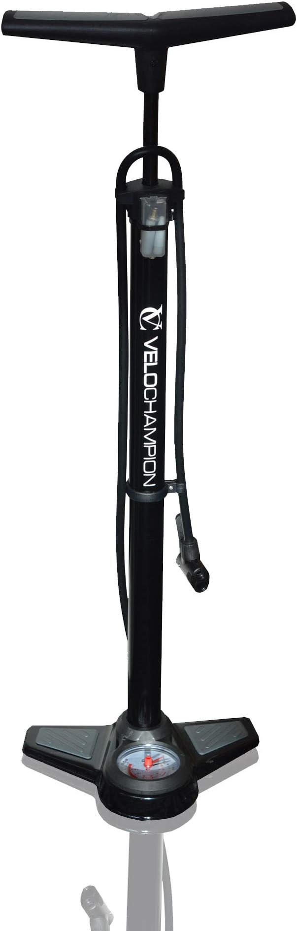 VeloChampion Pro High Pressure Cycling Floor/Track Pump With Pressure Gauge – Fits Presta & Schrader With 200 PSI / 13.8 Bar Max Pressure – Premium Quality, Durable And Quick & Easy To Use