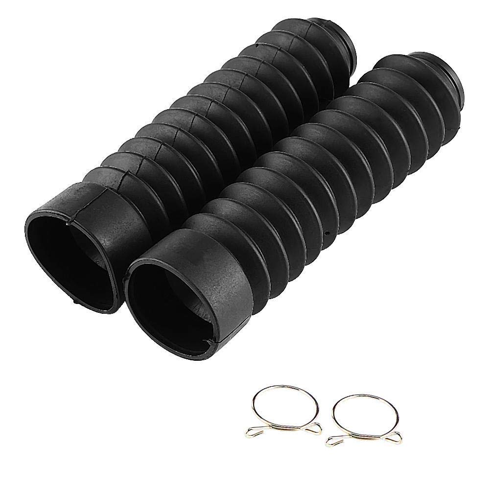 EVGATSAUTO Front Fork Cover Motorcycle Front Fork Cover Gaiters 2 pcs Rubber Material 210.5 mm x 42 mm Black Shock Damping Dust Cover