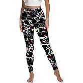 Flaminet Christmas Light Leggings for Women Girls Xmas Printed Yoga Pants Santa Holiday Tights Leggins Plus Size
