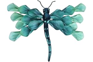 LIFFY Metal Dragonfly Wall Decor Handmade - Outdoor Metal Wall Art Decor for Patio Garden Fence Living Room, Bedroom, Dragonfly Gifts