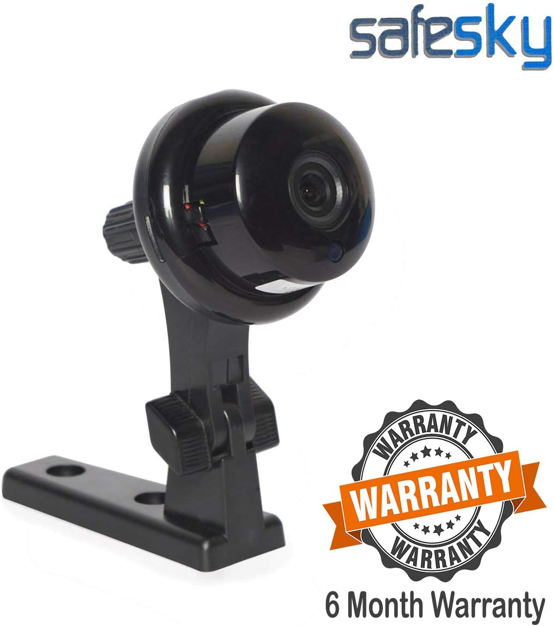 Safesky WiFi Mini Security Camera -64GB Micro SD Card Supported- Wireless Cam Night Vision Fisheye LED Light 360° Panoramic Remote View, Motion Detection for Home Baby Pet Monitor 2.4GHz