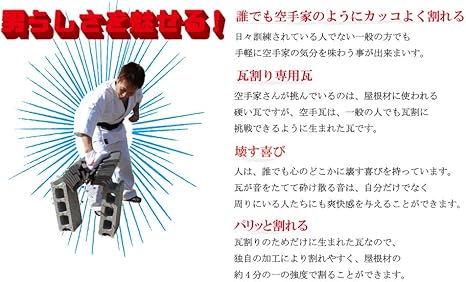 Amazon 割れやすい空手瓦 試割り瓦 黒帯 空手瓦 空手