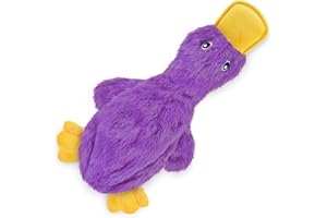 Best Pet Supplies Crinkle Dog Toy for Small, Medium, and Large Breeds, Cute No Stuffing Duck with Soft Squeaker, Fun for Indo