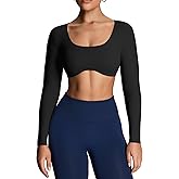 Aoxjox Long Sleeve Crop Tops for Women Define Sculpt Workout Cropped T Shirt Top