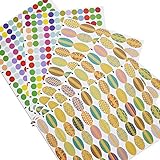 Mudder Waterproof Essential Oils Bottle Stickers Labels Oval-shaped and Round Stickers, 5 Sheet
