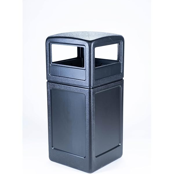 Safco Products Evos Outdoor/Indoor 9933BL Trash Can with Stainless