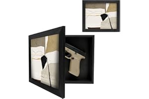 DONONR Hidden Gun Storage, Hidden Gun Safe for Pistols, Solid Wooden Picture Frames for Handgun, Hidden Storage Gun Safe Home Furniture, Indoor Secret Decor Concealment Furniture Picture Frame Box