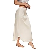 MANCYFIT Long Half Slip for Women Under Dress Satin Slip Skirt Extenders 36" Maxi Underskirt