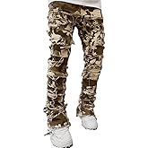 Jeans for Men Stretch Fit Skinny Stacked Ripped Destroyed Jeans Slim Fit Patch Y2K Denim Pants Slim Fit Trousers Streetwear