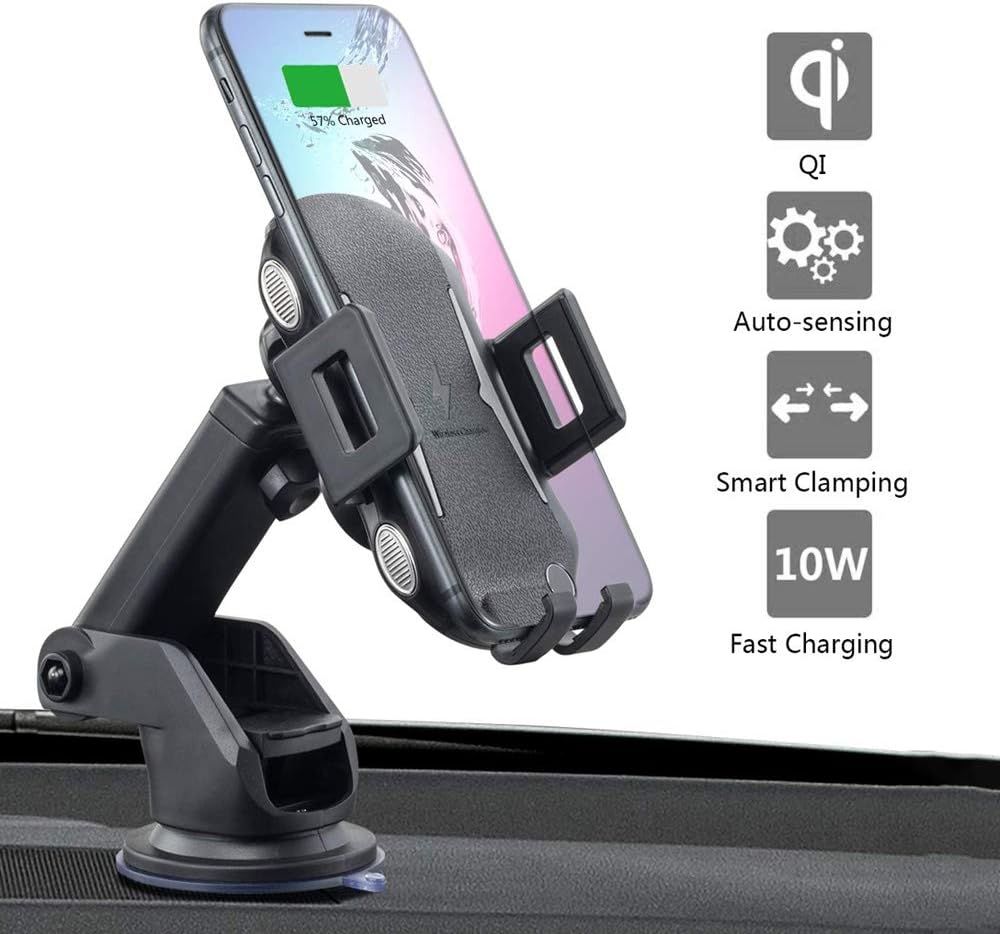OH MY VAPOR Wireless Car Charger Mount, Auto-Clamping Car Phone Holder, Qi Fast Charging with Air Vent Dashboard Compatible with iPhone 11 Pro Xs Max XR 8,Samsung S10 S9 S8 Note 9