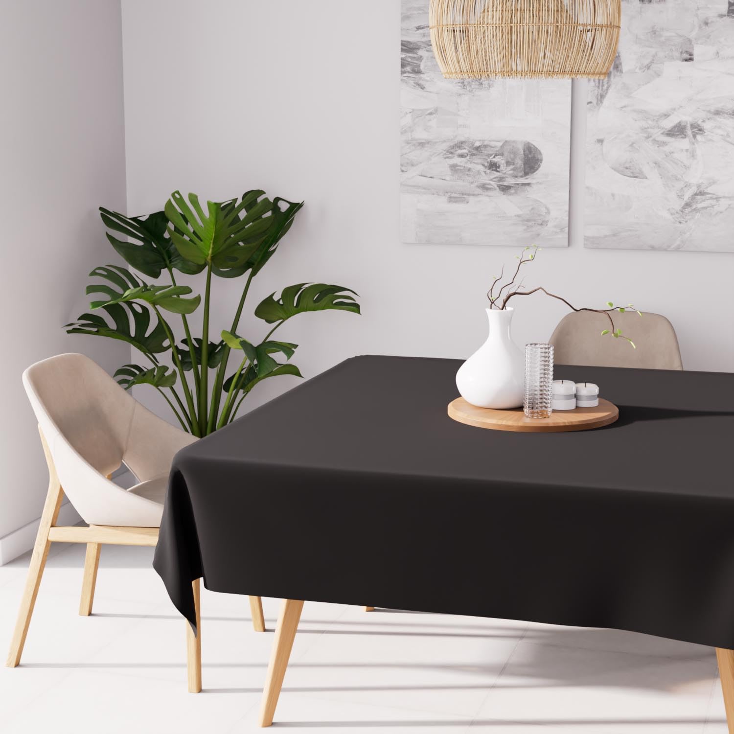 ALIX black square stain resistant tablecloth 180x180 cm — image 1