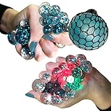 Upgraded Led Anti Stress Ball - Squishy Light up Ball - Anti Stress Toys - Toys for Kids - Mesh Stress Ball - Grape Ball - DNA Ball - Slime Stress Ball - ADHD Fidget Toys - Net Stress Squishy Ball