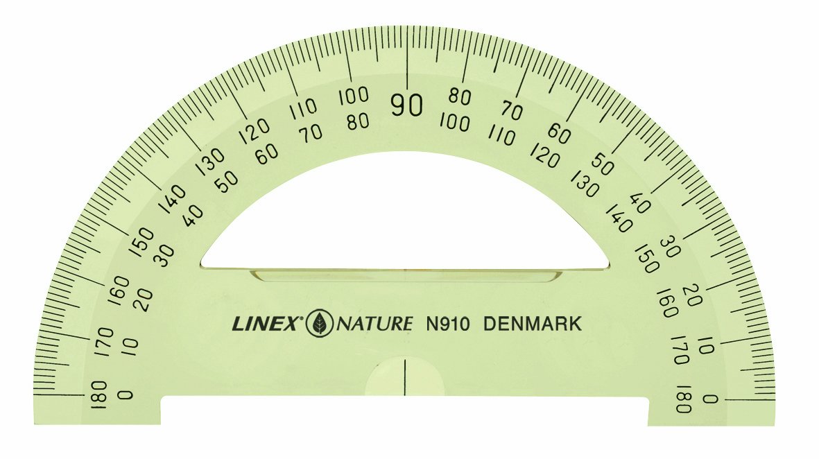 Linex Nature Protractor 180 Degree Biodegradable with Reverse Graduation Clear Ref LXON910