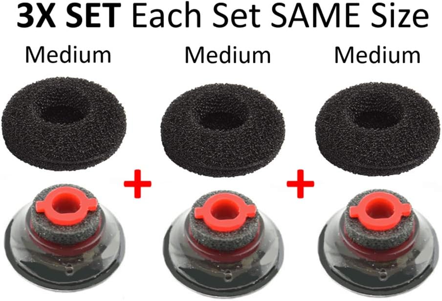 3X Ultra Comfort Eartips Ear Buds Replacement Earphone Ear Tips Kits Earpads Foam Set Cushion for Plantronics Voyager 5200 5220 5210 Series Bluetooth Headset Headphone (Medium M) - Image 4