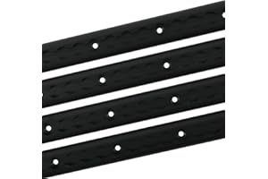 lukar 4 Pack Aluminum L Track, 48" L Track Rail, Black 4ft L Track Tie Down Rail, Heavy Duty Truck Bed Rail for Truck, Enclosed Trailers, Motorcycles, ATVs and Bikes