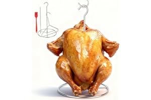 Dallden Turkey Fryer Accessory Kit, Stainless Steel Turkey Chicken Fryer Stand Set with Lifter Hook Vertical Skewer for Deep Fried Turkey, Taco Al Pastor