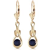 Galaxy Gold GG 14k Solid Gold Natural Sapphire Knot Dangle Earrings