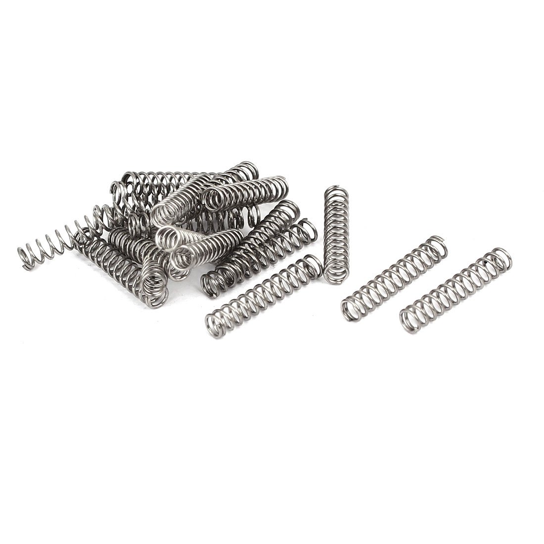sourcingmap 0.4mmx3mmx15mm 304 Stainless Steel Compression Springs Silver Tone 20pcs