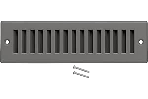 Sierra Grates 2"H x 12"W [Duct Opening] Toe Kick Vent Cover | 2x10 Cabinet Toe Kick Space Register Grille | Outer Dimensions: 4" X 14" | Grey