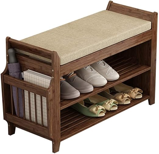 YLJYJ Estante de Almacenamiento Banco de Zapatero de bambú Cojín