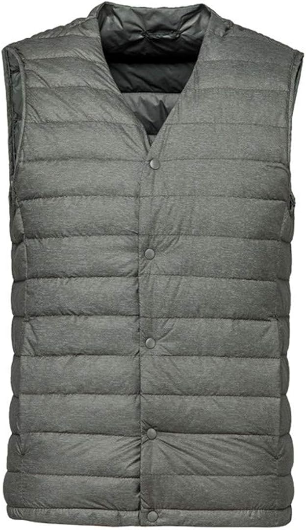Matt Fabric Men Duck Down Vest VNeck Ultra Light Down Sleeveless Light